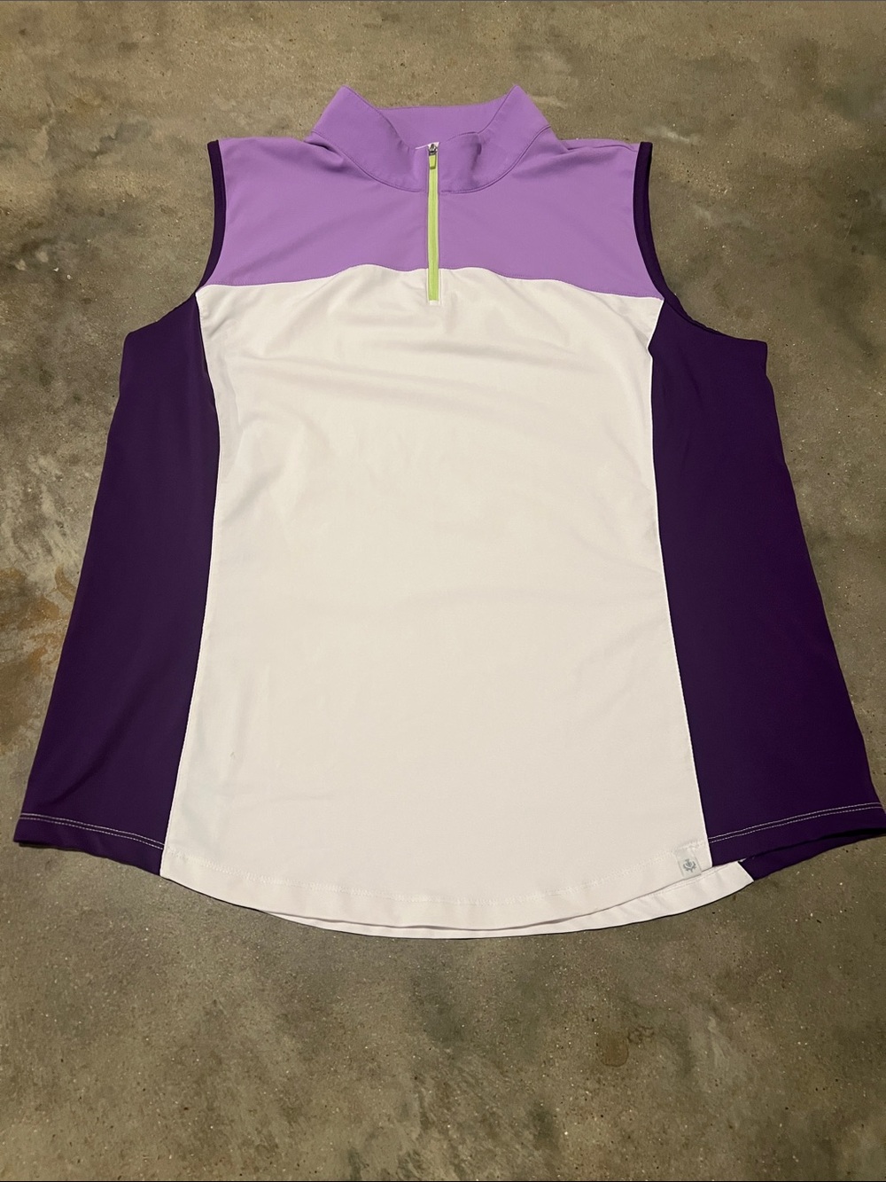 Lady Hagen Sleeveless Colorblock Golf Tank - White, Light Purple & Deep Purple